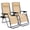 Khaki, variant on SHOUFTW 2PCS Zero Gravity Recliner, Folding Outdoor Lounge Chair Set with Lockable System, Adjustable Pillow & Cup Tray for Patio Garden Beach, Gray