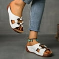 thumbnail image 3 of Mepaouo Womens Wedge Sandals 2025 Flower Summer Orthopedic Dressy Flat Open Toe Platform Slip on Shoes, 3 of 7