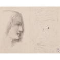 thumbnail image 2 of Narcisse-Virgile Diaz de La Peña 24x20 Black Ornate Framed Double Matted Museum Art Print Titled: Profile of Woman on the Right and Landscape Diagram, 2 of 5