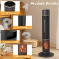 thumbnail image 4 of IVV Space Heater Indoor, 33" Electric Room Heater with 3D Flame, 12H Timer, Portable Tower Heater with Remote, Thermostat, lED Display, 60° Oscillation, Tip-over and Overheat Protection, 4 of 10