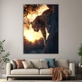thumbnail image 5 of Mudket Framed Ready to Hang Leopard Canvas Wall Art, Golden Sunset Wildlife Cheetah Wall Art Pictures, Jungle Animal Print Decor for Living Room Bedroom Cave Office Decor - 12"L x 8"W, 5 of 10