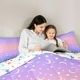 thumbnail image 5 of jejeloiu Blue Purple Ombre Twin Comforter Sets,Starry Sky Star Bedding Set For Kids Reversible 2pcs, 5 of 8