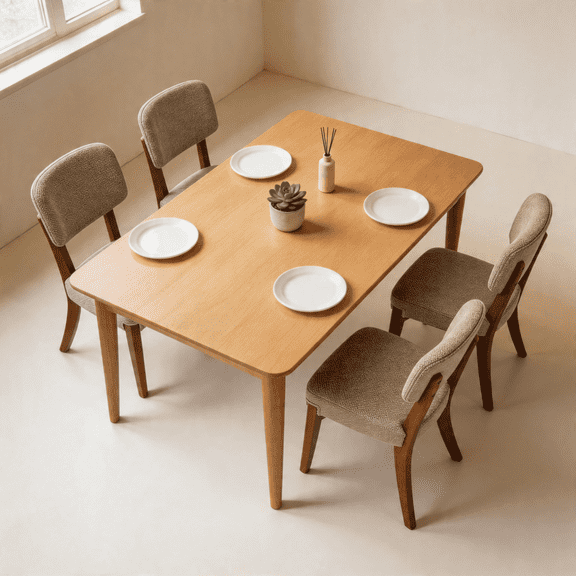 FFZ Modern Armless Dining Chairs Set of 2 with Solid Wood Legs, 20.08 x 17.72 x 34.25 inch, Brown
