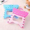 thumbnail image 3 of Folding Step Stool Portable Plastic Step Stool Non-Slip Kitchen Bathroom Bedroom Folding Stool Compact Plastic Step Stool Cartoon Stool Outdoor Fishing Children's Stool (Light Blue), 3 of 8