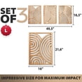 thumbnail image 4 of Large - Round Unframed Oak Wooden Wall Sculpture Set of 3 Home Decor Accent, 4 of 7