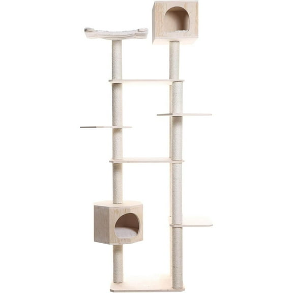 Cat Tree Tower 89 Inch - 7 Level Condo, Playhouses, Scratching Post for Large Cats-Length:161