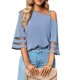thumbnail image 1 of Chaqueta Top casual de un hombro con botones de metal de color sólido a la moda para mujer Ygjytge para Mujer azul claro T XXL, 1 of 9