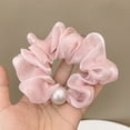 thumbnail image 5 of Hair Accessories Elastics Pearl Chiffon Hair Ring Headband HairBands Hair Circle BLACK B, 5 of 8