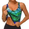 thumbnail image 3 of Naloa Colorful Stained Glass Crocodile Sports Bras for Women,Sports Bras for Women High Support with Removable Pads-Large, 3 of 8