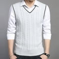 thumbnail image 2 of Fesfesfes Men Vest Casual Knitted V-Neck Vest Pullover Sleeveless Sweater Tops Solid Color Blouse Sale Clearance, 2 of 7