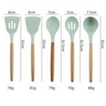 thumbnail image 6 of Shop & Save,Wooden Spatula,Cooking Utensils,Non-stick,Silicone Spatula,Kitchenware,Chef's Tool,Baking,Cooking Gadgets,Easy Grip,Food Preparation Valentine’s Day Ready|Silica gel,Green, 6 of 8