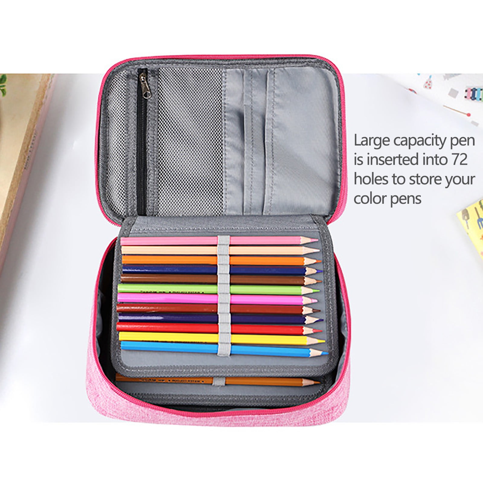 96/192 Slots Colored Pencil Case Large Capacity Pencil Holder Pen