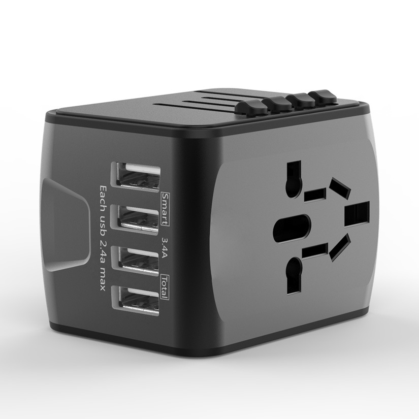 Universal Power Adapter,International Plug Adapter with 4 USB Outlets