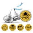 thumbnail image 1 of Darling Souvenir 190 Pcs Graduation Theme Custom Stickers for chocolate Candy Labels-Glitter Gold, 1 of 2