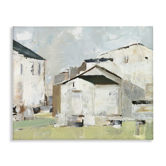 Stupell Industries Brushed Farm Houses Scenic & Cityscapes Painting Wrapped Canvas Art Print Wall Art, 20 x 16