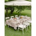 thumbnail image 3 of Outdoor Tablecloth with Umbrella Hole & Zipper, Brown Anchor Nautical Rectangle Tablecloth 60x120 Inch, Coastal Beach Coral Starfish Patio Table Cover Waterproof Table Cloth for Picnic/Party, 3 of 7