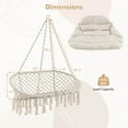 thumbnail image 2 of Costway Swing Chair Hand-Woven Rope Hanging Chair with Thick Cushion & Folding Metal Frame, 2 of 10