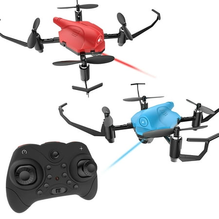 Holy Stone HS177 RC Battle Drones with Infrared Emission RTF Quadcopter with 2.4GHz 4 Channel 6-Axis Gyro and Altitude Hold Function, Headless Mode and Emergency Stop, Color Red and Blue, Quantity (Best Rtf Rc Plane)