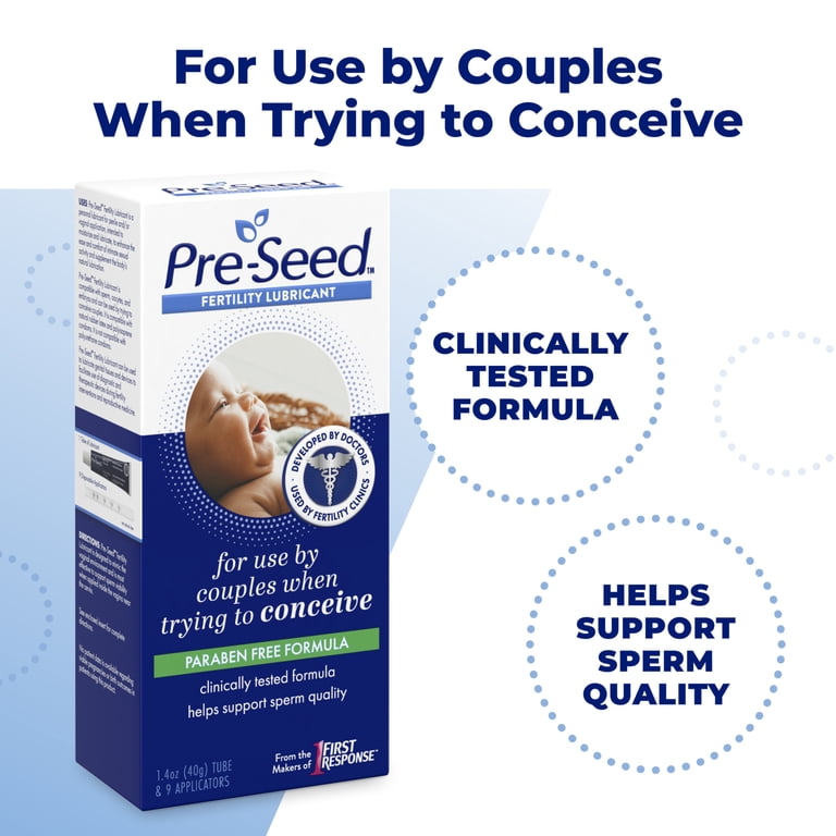 3 pack) Pre-Seed Fertility Lubricant, for Use by Couples Trying to  Conceive, with 9 Applicators, 1.4 oz Tube