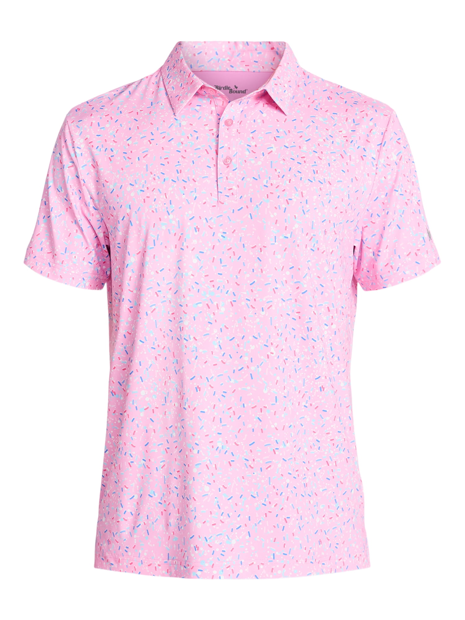 Birdie Bound Men's and Big & Tall Men's Sprinkles Print Polo Shirt, Sizes XS-4XLT