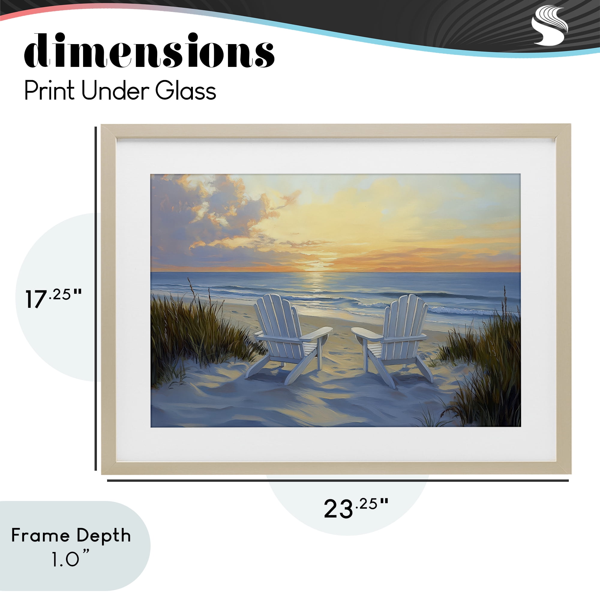 Stupell Industries Calm Beach Sunset Overlook Birch Framed Print Under Glass, design by Petal Prints Design