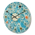 thumbnail image 3 of Designart 'Hexagon Retro Pattern IV' Mid-Century Modern Wood Wall Clock, 3 of 5