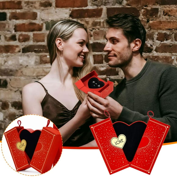 GFHFHITJ Storage Rack Double Open Jewelry Gift Box Heart Shaped Gift High End Jewelry Set Packaging Box