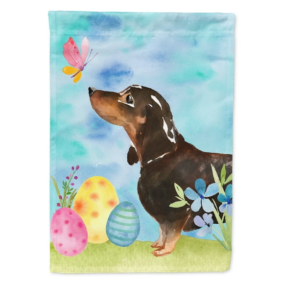 Black and Tan Dachshund Easter Garden Flag