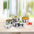 thumbnail image 3 of Juego de utensilios de cocina Sumeet de acero inoxidable mini a pequeño con tapas, 4 unidades, 3 of 7