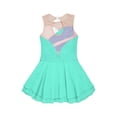thumbnail image 3 of Zaldita Kids Girls Shiny Rhinestone Sleeveless Figure Ice Roller Skating Dress Gymnastic Tutu Skirted Light Green 6, 3 of 7