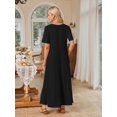 thumbnail image 4 of Merokeety Womens Summer Crewneck Maxi Dress, RedLeaf XL, 4 of 5