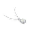 thumbnail image 3 of 2.16 Carat (Ctw) Opal and White Topaz Halo Pendant Necklace in Sterling Silver with Chain for Women, 3 of 6