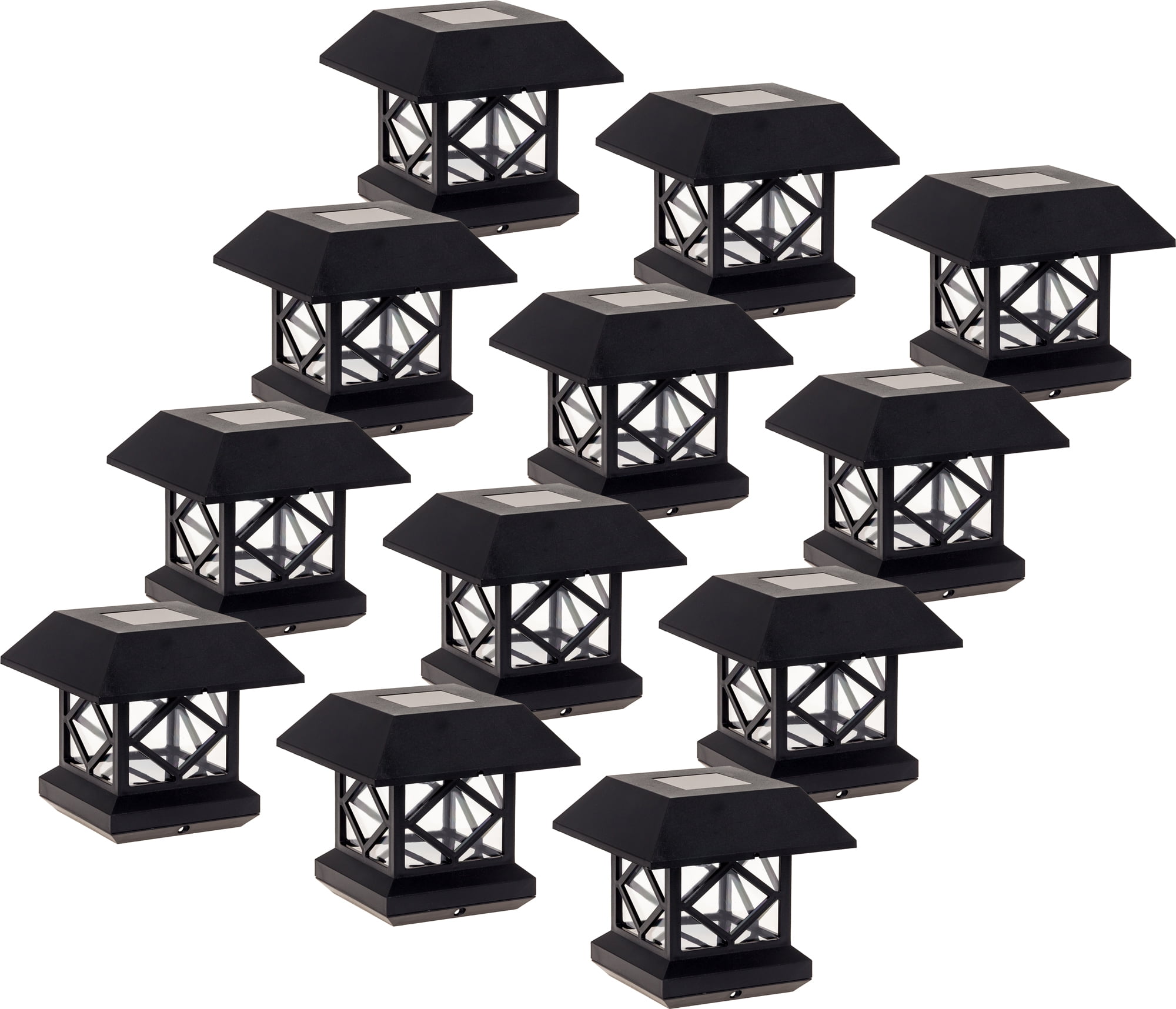 GreenLighting Outdoor Summit Solar Post Cap Light for 4x4 Wood Posts 12 Pack  (Black)
