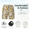 thumbnail image 6 of Picia Music Dancing Cat pattern Mens Swim Trunks with Compression Liner Stretch Beach Shorts Quick Dry with Zipper Pockets No-Chafing Board Shorts-X-Large, 6 of 9