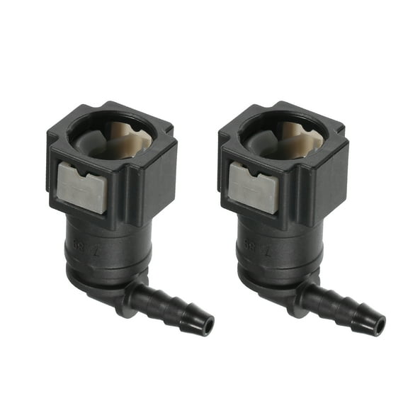 Unique Bargains Car Fuel Line Hose Quick Release Connector 90 Degree 5/16" 7.89mm SAE to 3/16" 4mm Hose Gray 2 Pcs