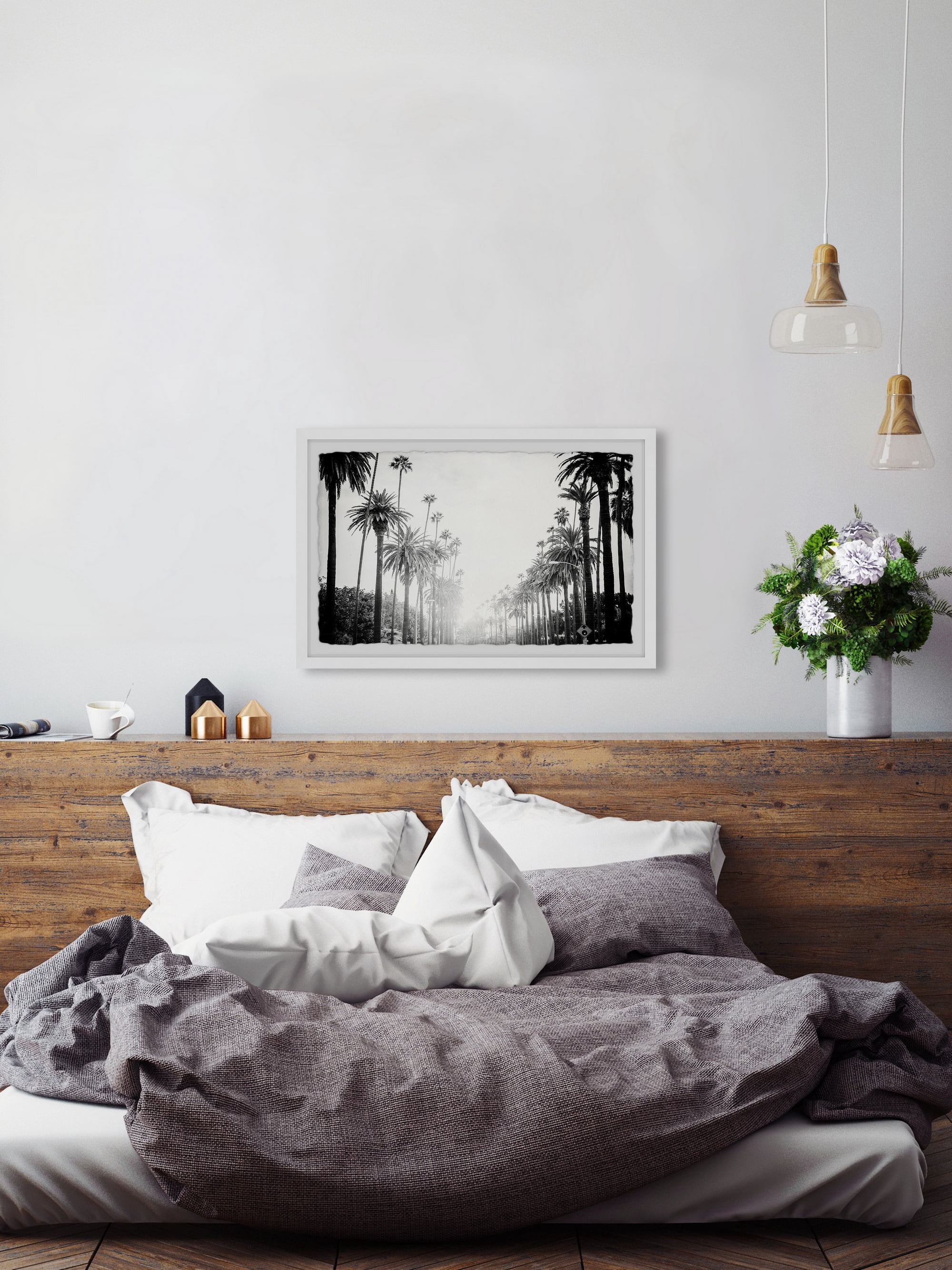 Marmont Hill Line of Palm Trees Framed Wall Art