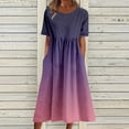 thumbnail image 2 of QIPOPIQ Robes pour Femmes avec Poches Manches Courtes Imprimé Tendance Col Rond Robe Rétro d'Été Robe Longue Offres 2023, 2 of 5