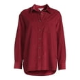 Time and Tru Women's Button Down Shirt with Long Sleeves, Sizes XSXXXL