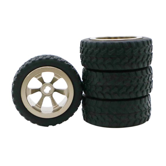 4 Pieces Non- Wheel Tires Replacement Accessories :28 Remote Control Race Car - Titanium, 30mm