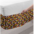 thumbnail image 2 of Rainbow Bed Skirt, Colorful Rainbows and Clouds Accompanied by Stars and Little Dots Magic Sky Theme, Elastic Bedskirt Dust Ruffle Wrap Around for Bedding Decor, 4 Sizes, Multicolor, by Ambesonne, 2 of 2