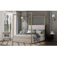 thumbnail image 3 of Restonic Gold Canopy Frame Bed - Sturdy Metal & Luxurious Velvet, 3 of 10