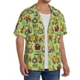 thumbnail image 4 of Xecao offers the Cute Tractor for Men's Casual Short-sleeved Shirt, a button-up collared shirt with a pocket, perfect for beach vacations and yacht travel in the 4X-Large size., 4 of 7