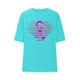 thumbnail image 3 of HongQid Cancer Shirt for Women Breast Cancer T-Shirt Shirts Pink Shirt Ribbon Short Sleeve Tee Tops, 3 of 7