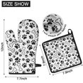 thumbnail image 6 of Pet Paw Print and Bone Kitchen Oven Mitt and Pot Holder Sets 2 Pcs for Baking, Cooking and Grilling, Heat Resistant Up To 392 °F, 6 of 7