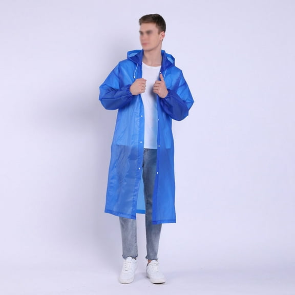 Moluckfu 1Set Dark Blue Square Rain Poncho Heavy Duty EVA Material for Adults Rainy Days Theme Parks