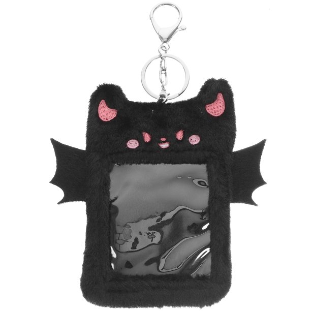 KAKOWELY Porta tarjetas de peluche Porta tarjetas de peluche Llavero Funda para tarjetas de peluche Porta tarjetas de identificación Porta tarjetas de identificación de peluche