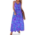 thumbnail image 2 of Purple Flower Power Sleeveless Dress elegant dresses for women african dresses for woman, 2 of 6