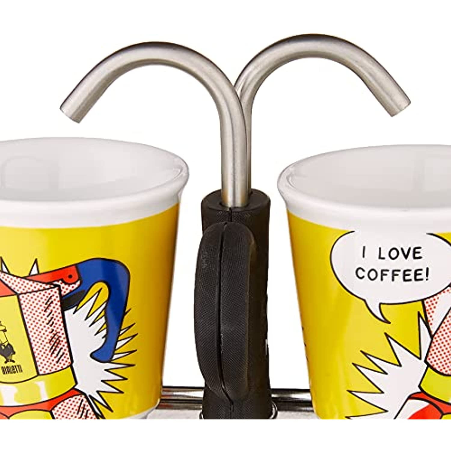 Bialetti - Mini Express Color: Moka Set includes Coffee Maker 2-Cup (2.8  Oz) + 2 shot glasses, Red, Aluminium