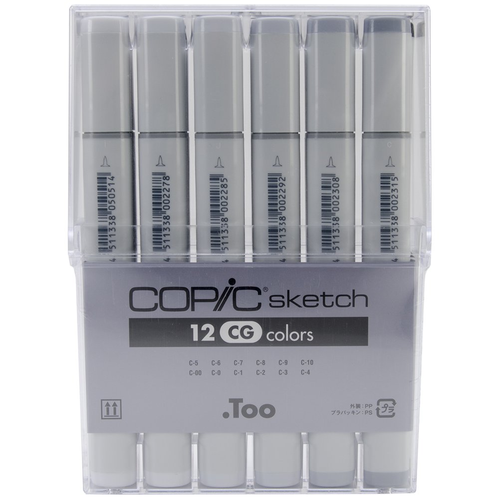 Copic Sketch Gray Marker 12pc SetCool Gray