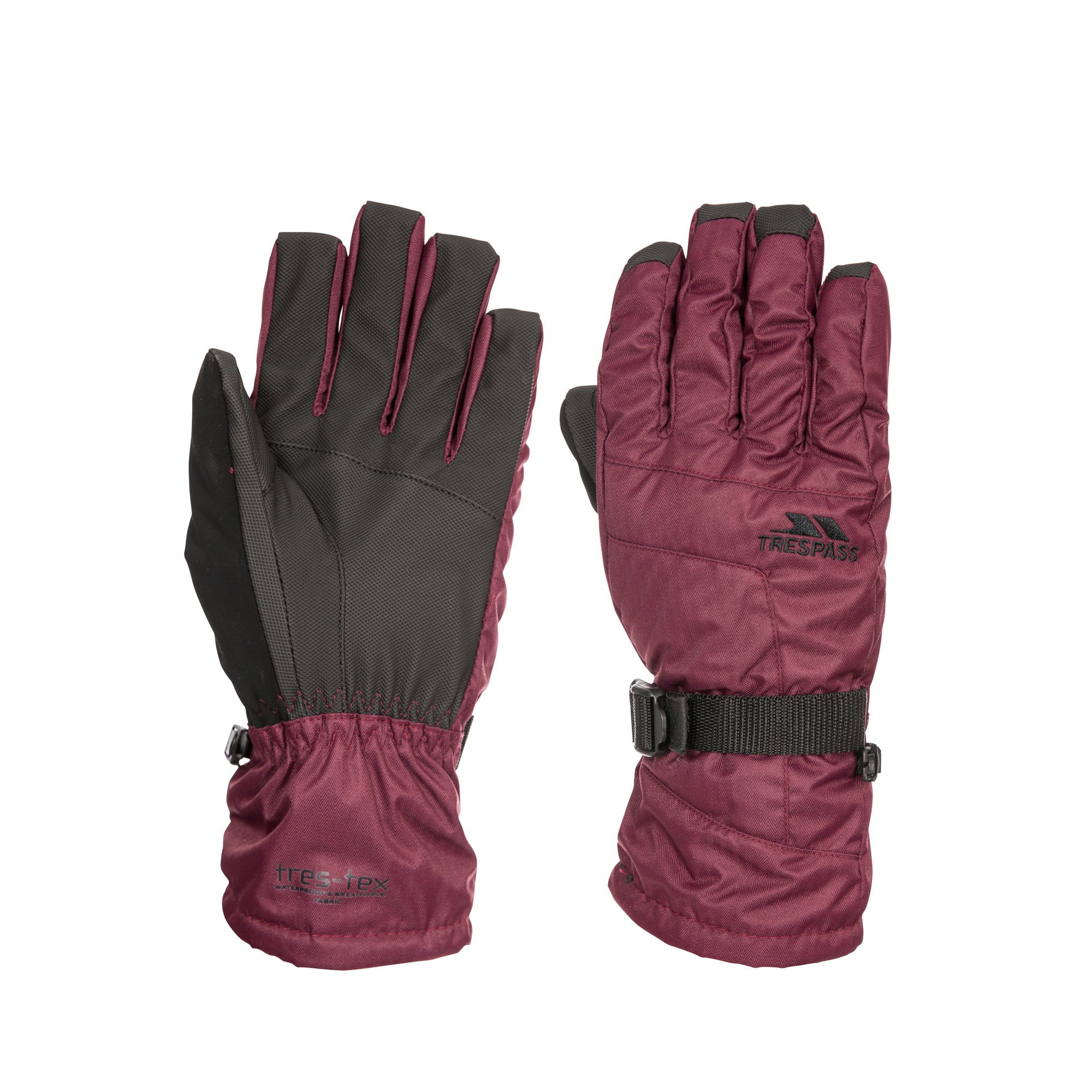 Black M Trespass Women's Yanki Lightly Padded Winter Warm Gloves